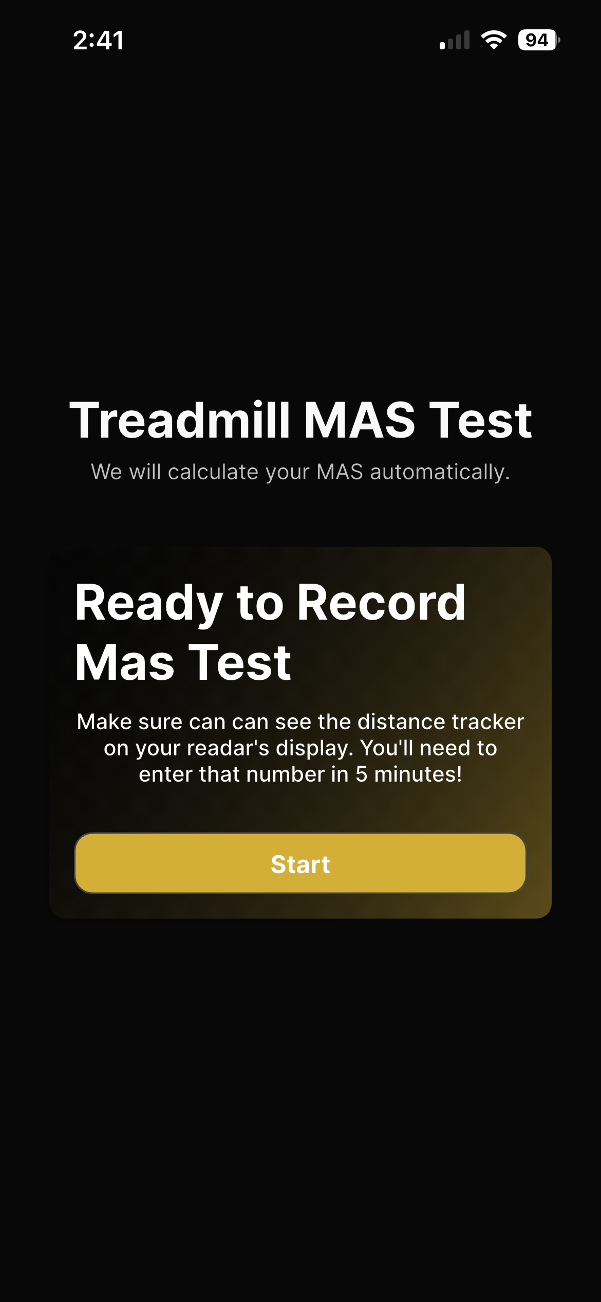 Condition Pro Treadmill MAS Test
